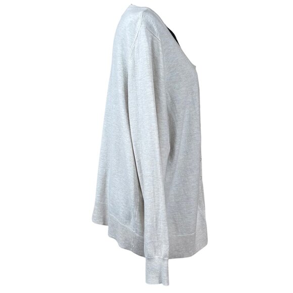 Old Navy White Long Sleeve Cotton Viscose Button Cardigan Sweater Size XXL - Picture 2 of 7